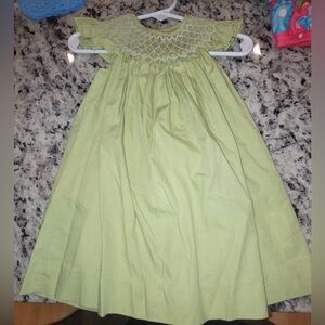 Mom and me sage green smocked dress